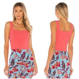 A.L.C. Women's Victoria Tank Crop Top Lychee Pink Size Small Viscose Stretch